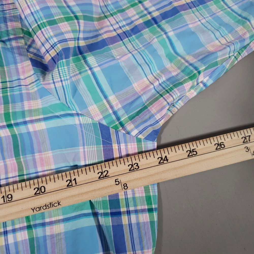 Polo Ralph Lauren Button Down Mens XL Blue Green Pink Plaid Slim Fit Stretch - Picture 5 of 7